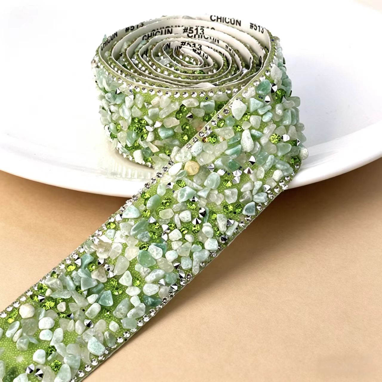 Colorful Crystal Rhinestone Trim Ribbon Stone Iron On Applique Chain Embellishment Sewing Accessories DIY Clothing Phone ect