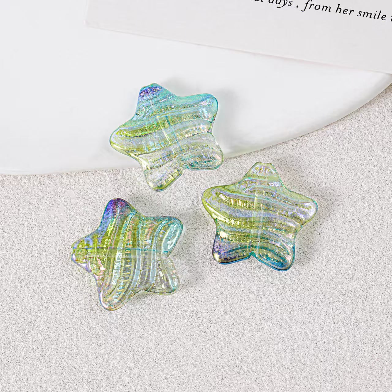 23mm Iridescent Star Beads – Oil Painting Color Plated Acrylic Charms | DIY Jewelry,  Phone Charm Making 20pcs