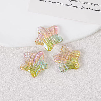 23mm Iridescent Star Beads – Oil Painting Color Plated Acrylic Charms | DIY Jewelry,  Phone Charm Making 20pcs