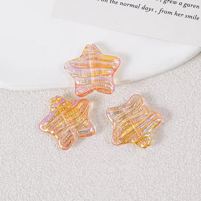23mm Iridescent Star Beads – Oil Painting Color Plated Acrylic Charms | DIY Jewelry,  Phone Charm Making 20pcs