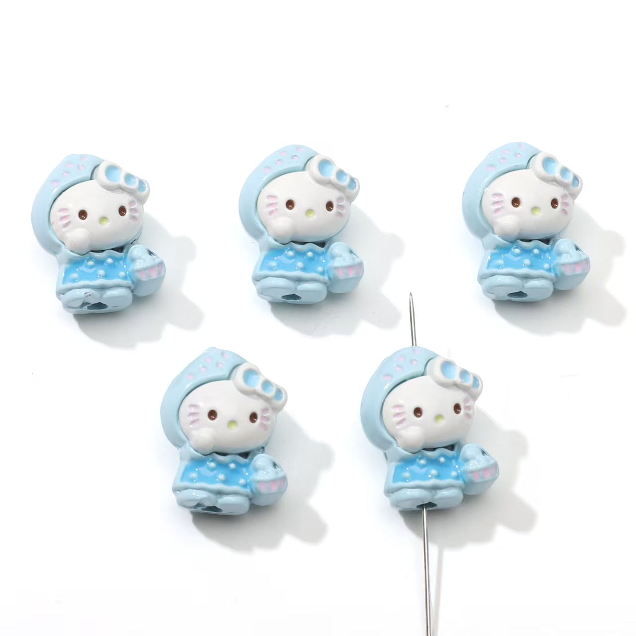 12×16mm Strawberry Kitty Alloy Beads – DIY Jewelry Making Supplies for Phone Charms, Bracelets & Accessories (Hole: 1.9mm)