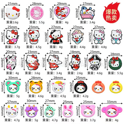 Kawaii Cartoon Kitty Silicone Focal Beads 🐱 | DIY Pacifier Clips, Keychains & Jewelry Making Supplies (Mixed Designs)20 pcs