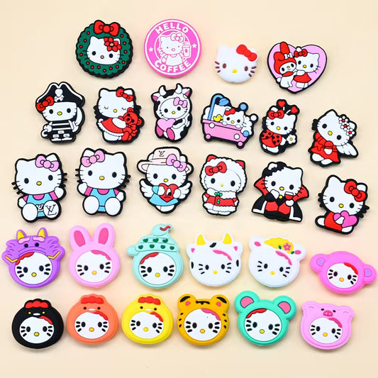 Kawaii Cartoon Kitty Silicone Focal Beads 🐱 | DIY Pacifier Clips, Keychains & Jewelry Making Supplies (Mixed Designs)20 pcs