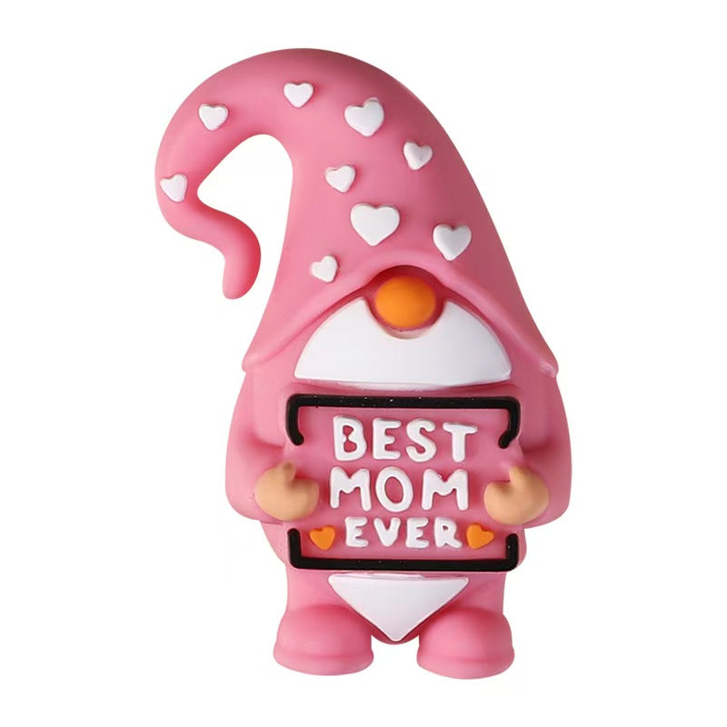 Mother's Day Silicone Focal Beads – Cartoon Heart & Letter Beads for DIY Jewelry, Keychains, Bracelets & Craft Supplies (10 pcs)