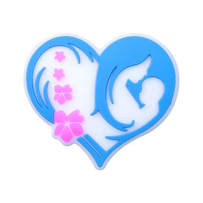 Mother's Day Silicone Focal Beads – Cartoon Heart & Letter Beads for DIY Jewelry, Keychains, Bracelets & Craft Supplies (10 pcs)