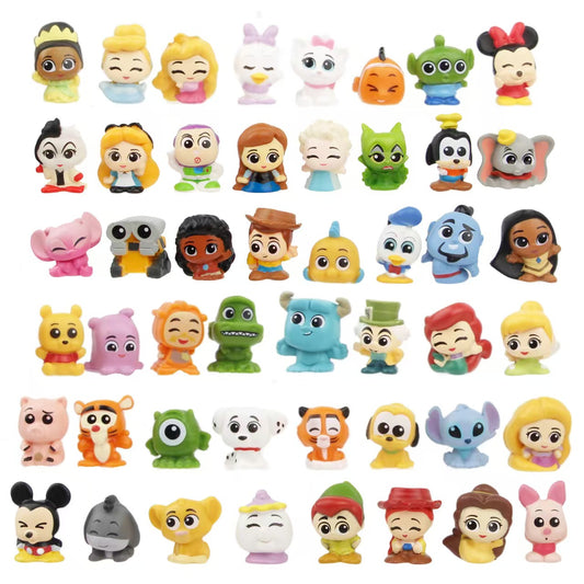48pcs Mini Cute Cartoon Figurines Set Princess & Monster Style | Tiny Collectible Toys for Cake Toppers, Car Decor & DIY Crafts (2–3cm)