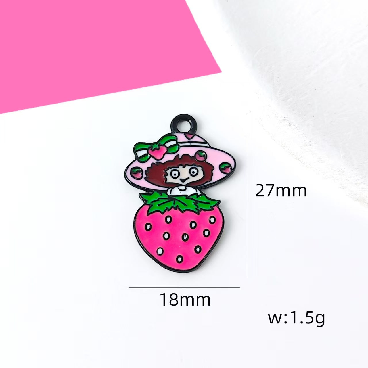 Strawberry  Alloy Charms for DIY Jewelry, Keychains & Phone Straps – Cute Cartoon Pendant Accessories (10pcs)
