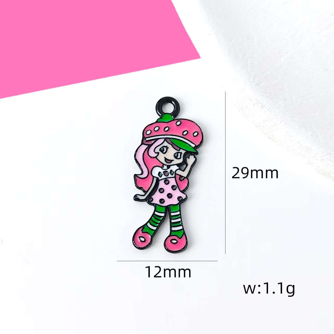 Strawberry  Alloy Charms for DIY Jewelry, Keychains & Phone Straps – Cute Cartoon Pendant Accessories (10pcs)