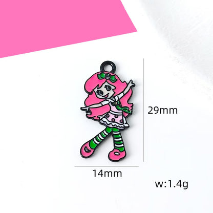 Strawberry  Alloy Charms for DIY Jewelry, Keychains & Phone Straps – Cute Cartoon Pendant Accessories (10pcs)