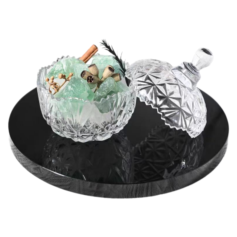 Crystal Herb Diffuser Green Fluorite with Glass Star Cup Aromatherapy Gift for Home & Office