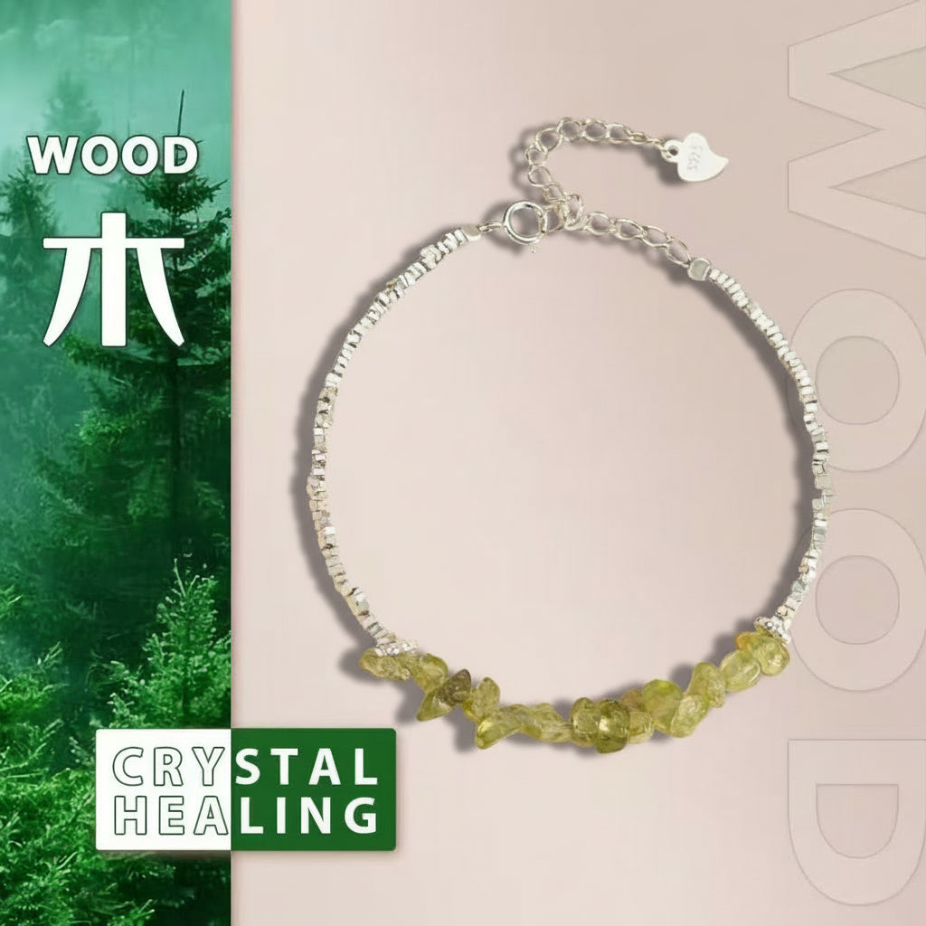 Natural Peridot Crystal Bracelet