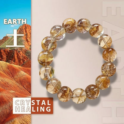 Golden Foil Rutilated Quartz Bracelet