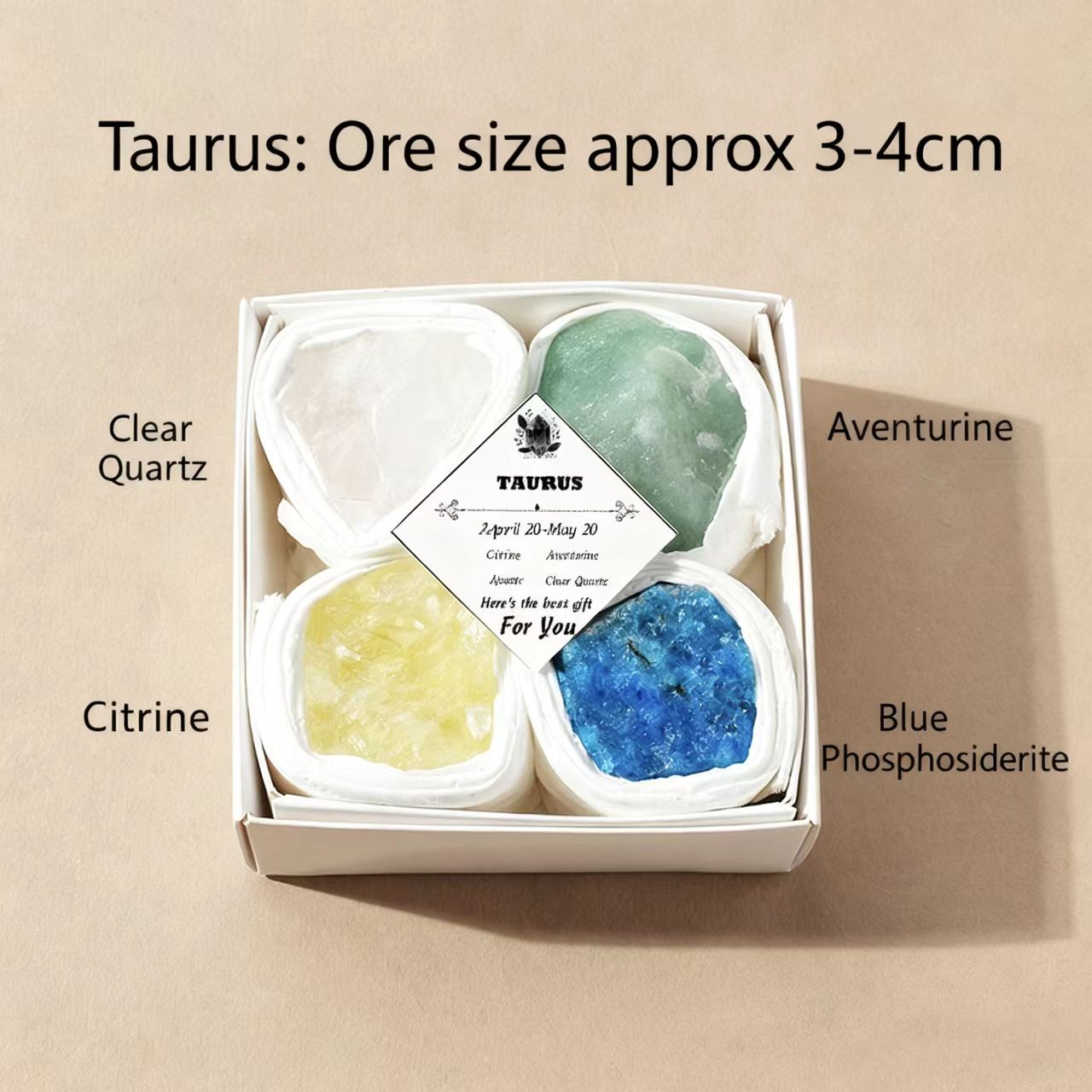 Zodiac Crystal Gift Box – 12 Natural Gemstone Sets