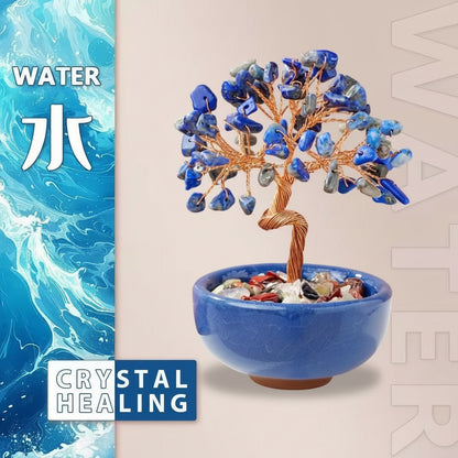 Crystal Gemstone Tree of Life with Treasure Bowl