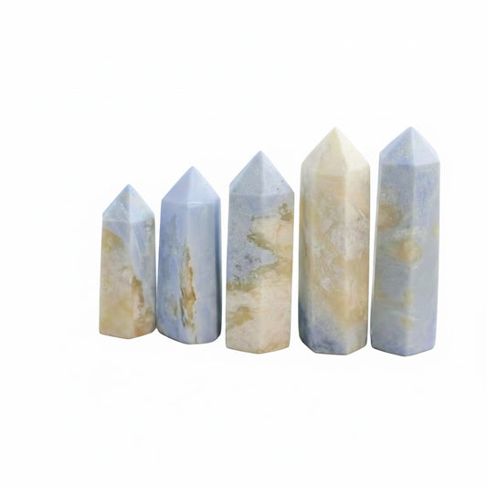 Blue Aragonite Tower – Natural Hexagonal Crystal