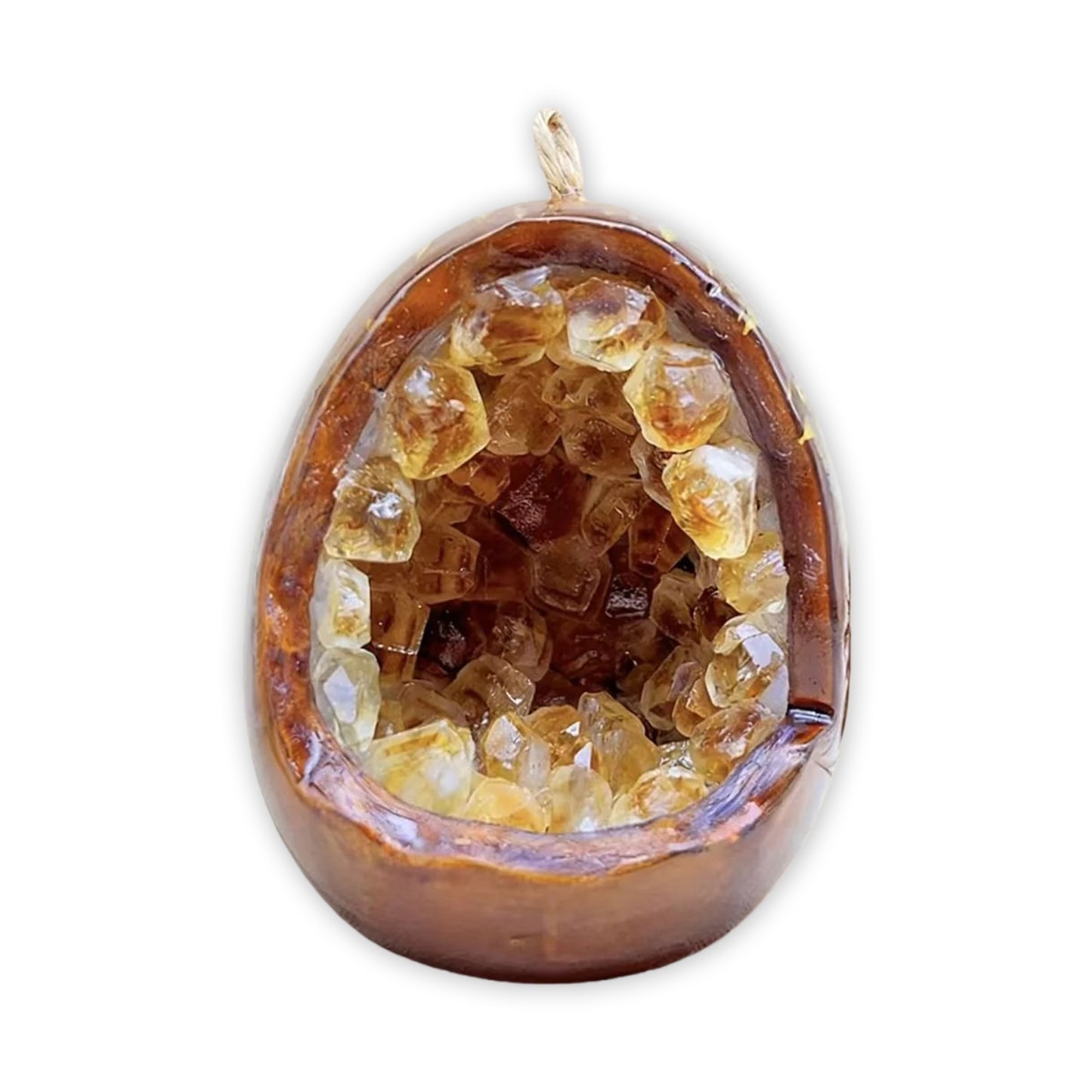 Citrine Crystal Geode LED Night Light