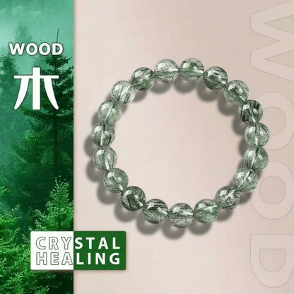 Natural Green Rutilated Quartz Bracelet