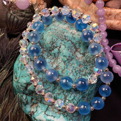 Blue Agate Crystal Shine Bracelet – Elegant Jewelry