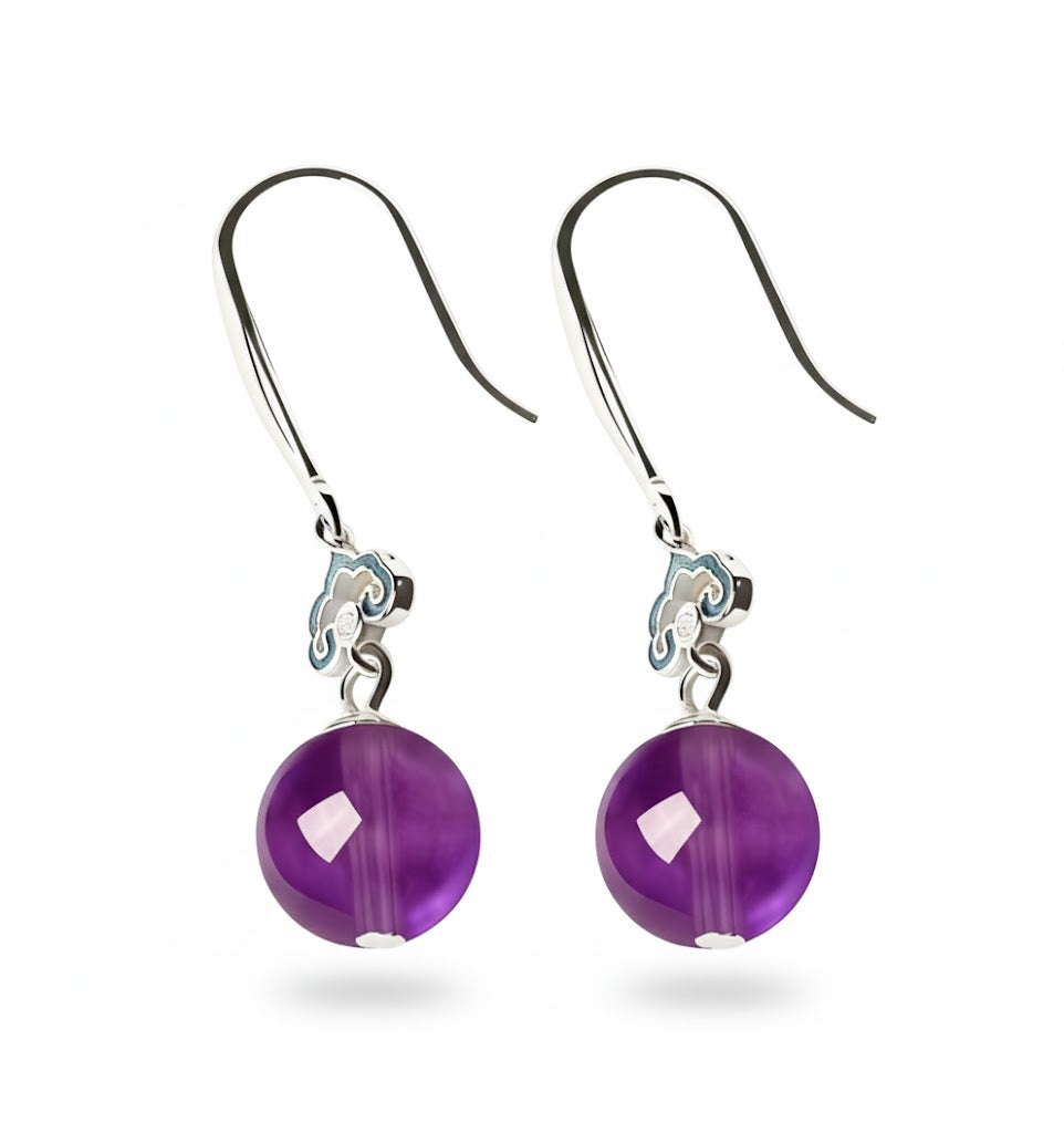 Amethyst Cloud Drop Earrings