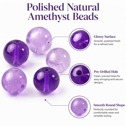Amethyst Single Beads for DIY