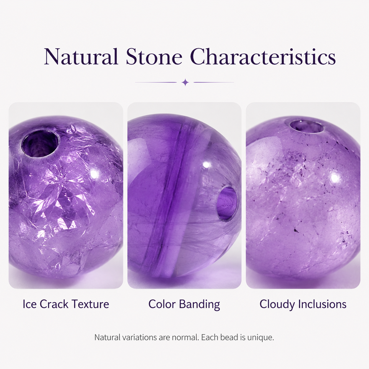 Amethyst Single Beads for DIY