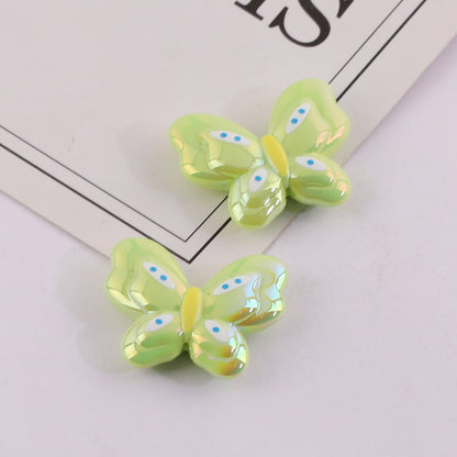 Cute Butterfly Acrylic Beads, UV Coated,  for DIY Phone Straps, Keychains & Beading Projects