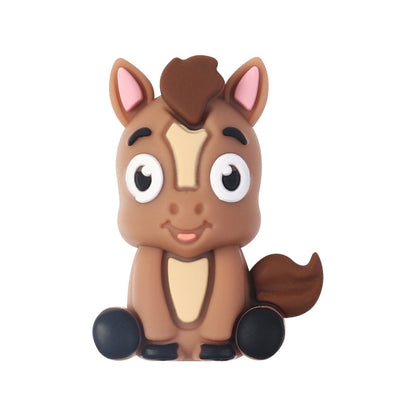 Cute Pony 3D Silicone Beads – Kawaii Horse Charms for DIY Jewelry, Beaded Pens & Accessories（20pcs)