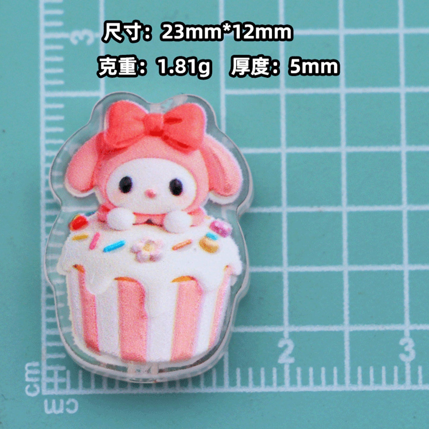 Cute Acrylic Embossed Printed Charms – Cute Cartoon Beads with Hole for DIY Jewelry & Accessories (10pcs)
