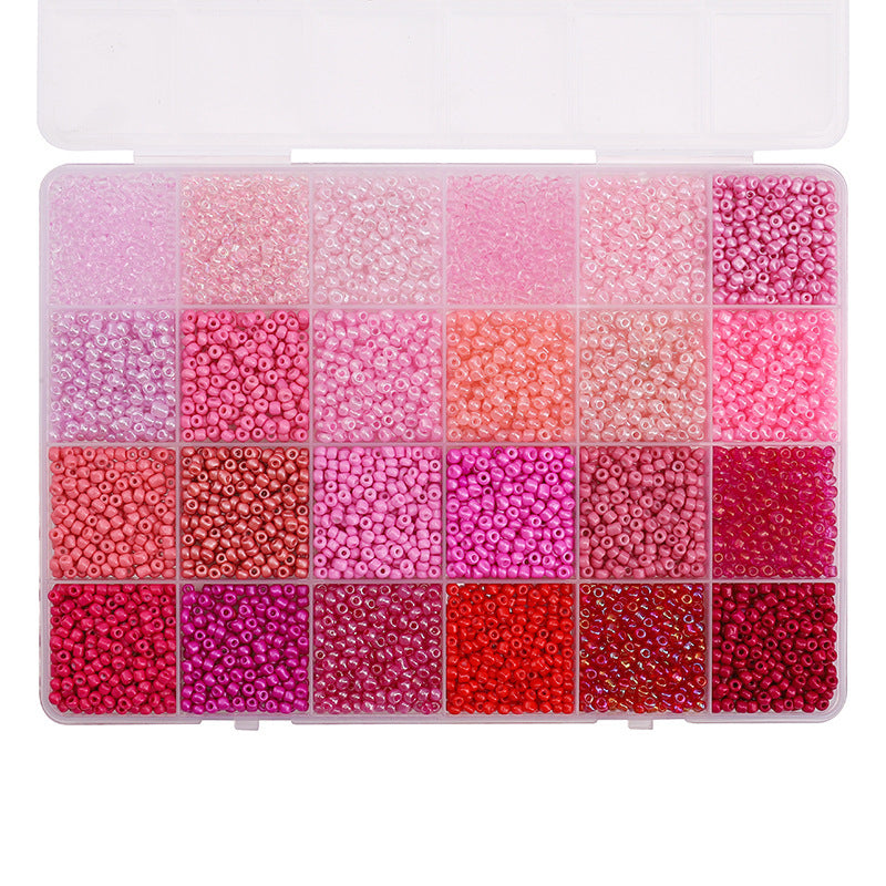 Premium 24-Grid 3mm Glass Seed Beads Set - Professional DIY Jewelry Making Supplies & Material Kit for Custom Bracelets, Necklaces, and Handcrafted Accessories