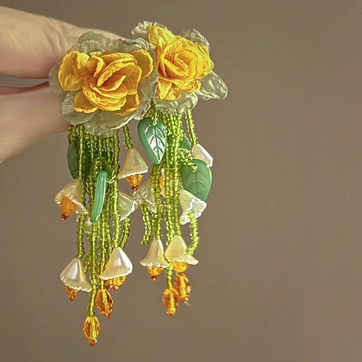 Bloom Cascade Handmade-Style Earrings