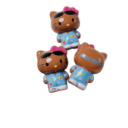 Cute Standing Cartoon Cat Acrylic Beads, Straight Hole Charms for DIY Phone Charm, Keychain, Pen & Bag Accessories, Kawaii Style, Sold by Pack