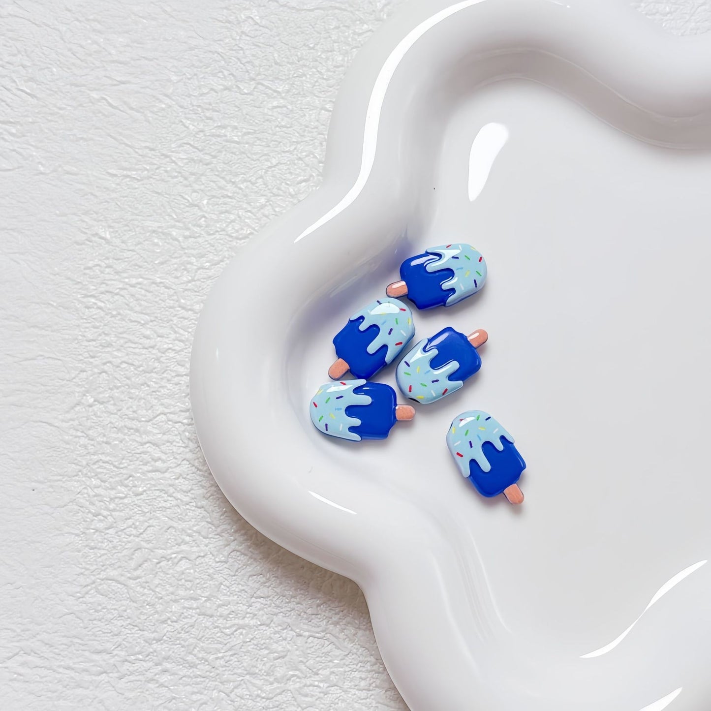 New Cartoon Painted Ice Cream & Popsicle Acrylic Beads | Straight & Diagonal Holes for DIY Phone Charms, Jewelry Making Supplies