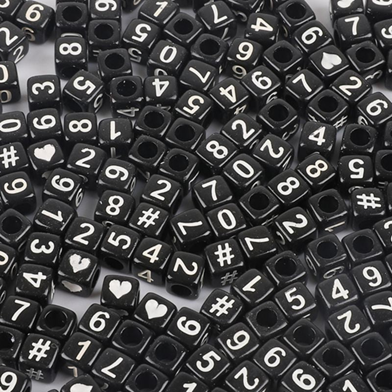 Square Acrylic Letter & Number Beads | SoulstoneHouse
