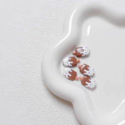 New Cartoon Painted Ice Cream & Popsicle Acrylic Beads | Straight & Diagonal Holes for DIY Phone Charms, Jewelry Making Supplies
