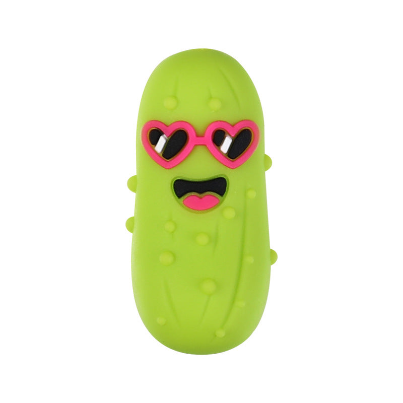 3D Cucumber & Chili Silicone Beads – Cute Food Charms with Hole for DIY Bracelets & Jewelry Making（20pcs)