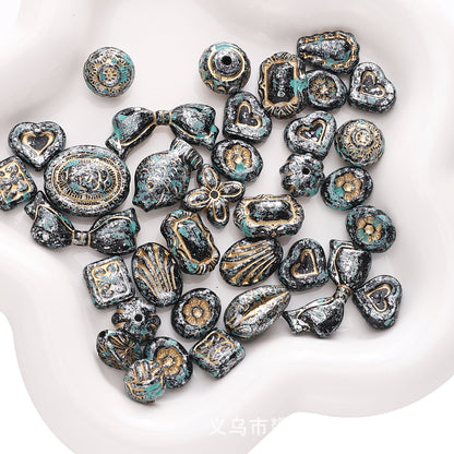Gold-Edge Marble-Style Acrylic Beads— DIY Jewelry & Phone Charm Beads