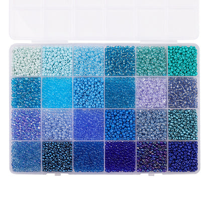 Premium 24-Grid 3mm Glass Seed Beads Set - Professional DIY Jewelry Making Supplies & Material Kit for Custom Bracelets, Necklaces, and Handcrafted Accessories