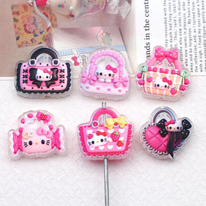 Premium Embossed Cat Acrylic Charms – Cute DIY Beads for Pens, Phone Straps, Keychains & Jewelry Accessories （10pcs)