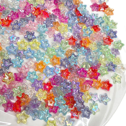 11mm Iridescent AB Acrylic Flower Bead Caps  5-Petal Flat Back | DIY Hair Pins, Accessories & Jewelry Making Supplies