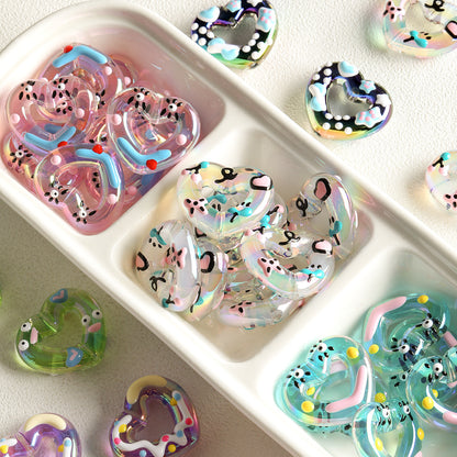 Acrylic plated hand-painted loose bead mobile phone chain car pendant bead DIY accessory kit