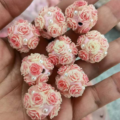 Rose Rhinestone Bead Charm for DIY Jewelry & Hanging Decor