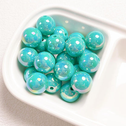 16Mm high-quality UV color-plated straight-hole round beads, beaded DIY mobile phone chain car hanging ring loose bead material jewelry accessories