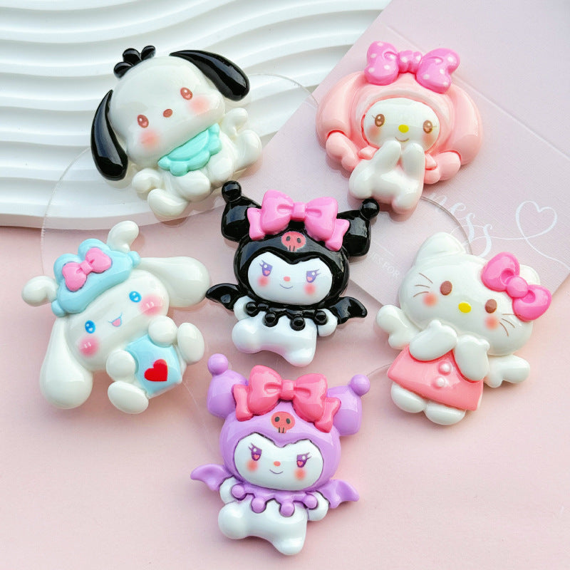 Sweet Angel Puppy Resin Charm for DIY Phone Cases and Crafts