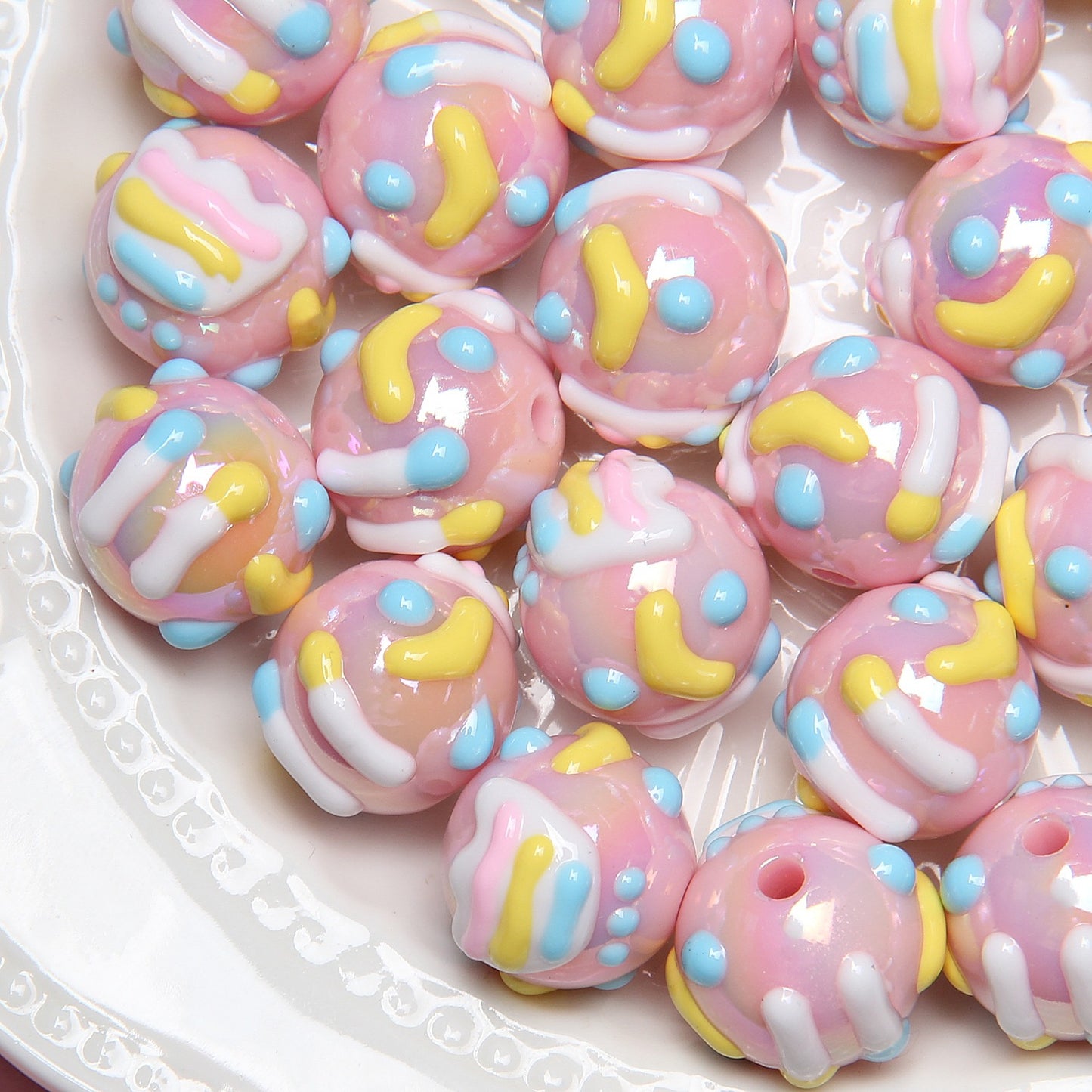 Viral Hand-Painted Resin Beads | DIY Beading Supplies | Phone Charm, Car Hanging, Bag Charm Loose Beads Wholesale DIY Accessories