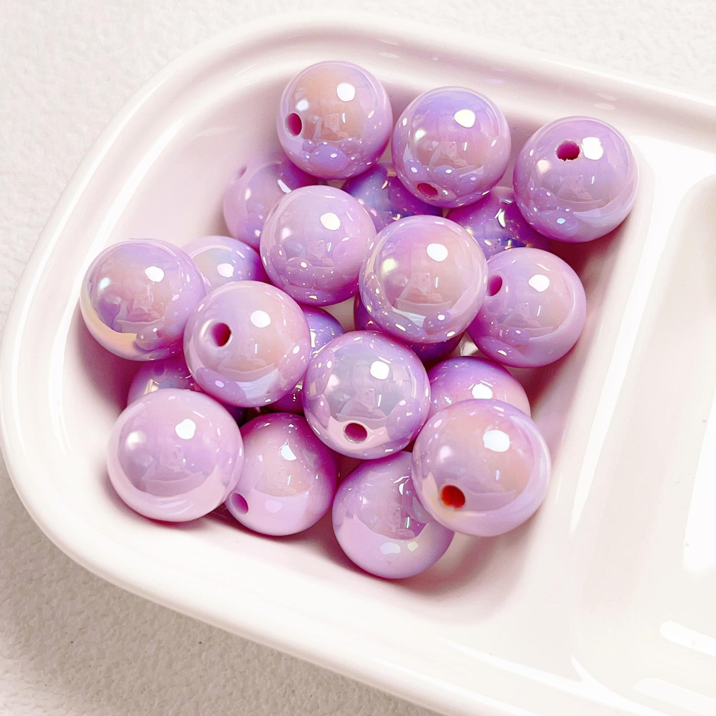 16Mm high-quality UV color-plated straight-hole round beads, beaded DIY mobile phone chain car hanging ring loose bead material jewelry accessories