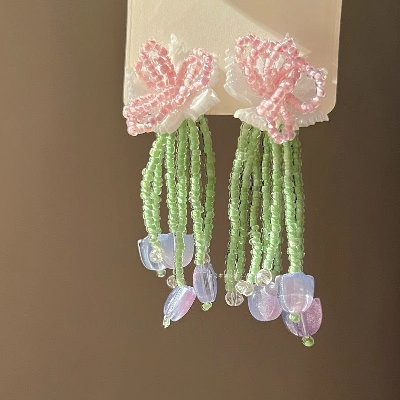 Bloom Cascade Handmade-Style Earrings