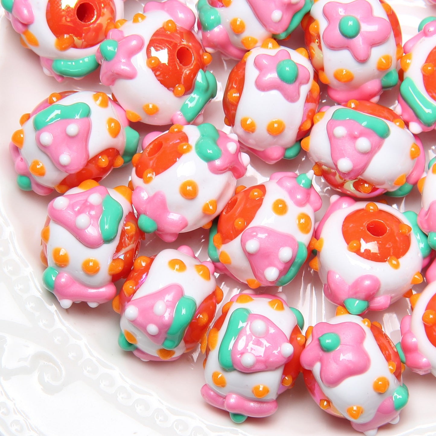 Viral Hand-Painted Resin Beads | DIY Beading Supplies | Phone Charm, Car Hanging, Bag Charm Loose Beads Wholesale DIY Accessories