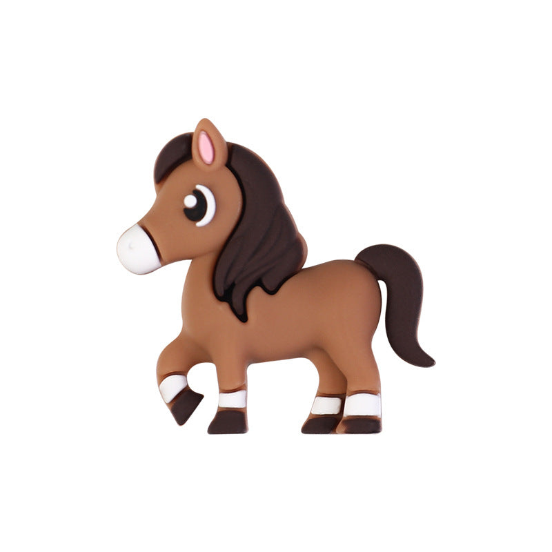 Cute Pony 3D Silicone Beads – Kawaii Horse Charms for DIY Jewelry, Beaded Pens & Accessories（20pcs)