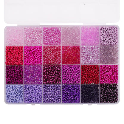 Premium 24-Grid 3mm Glass Seed Beads Set - Professional DIY Jewelry Making Supplies & Material Kit for Custom Bracelets, Necklaces, and Handcrafted Accessories