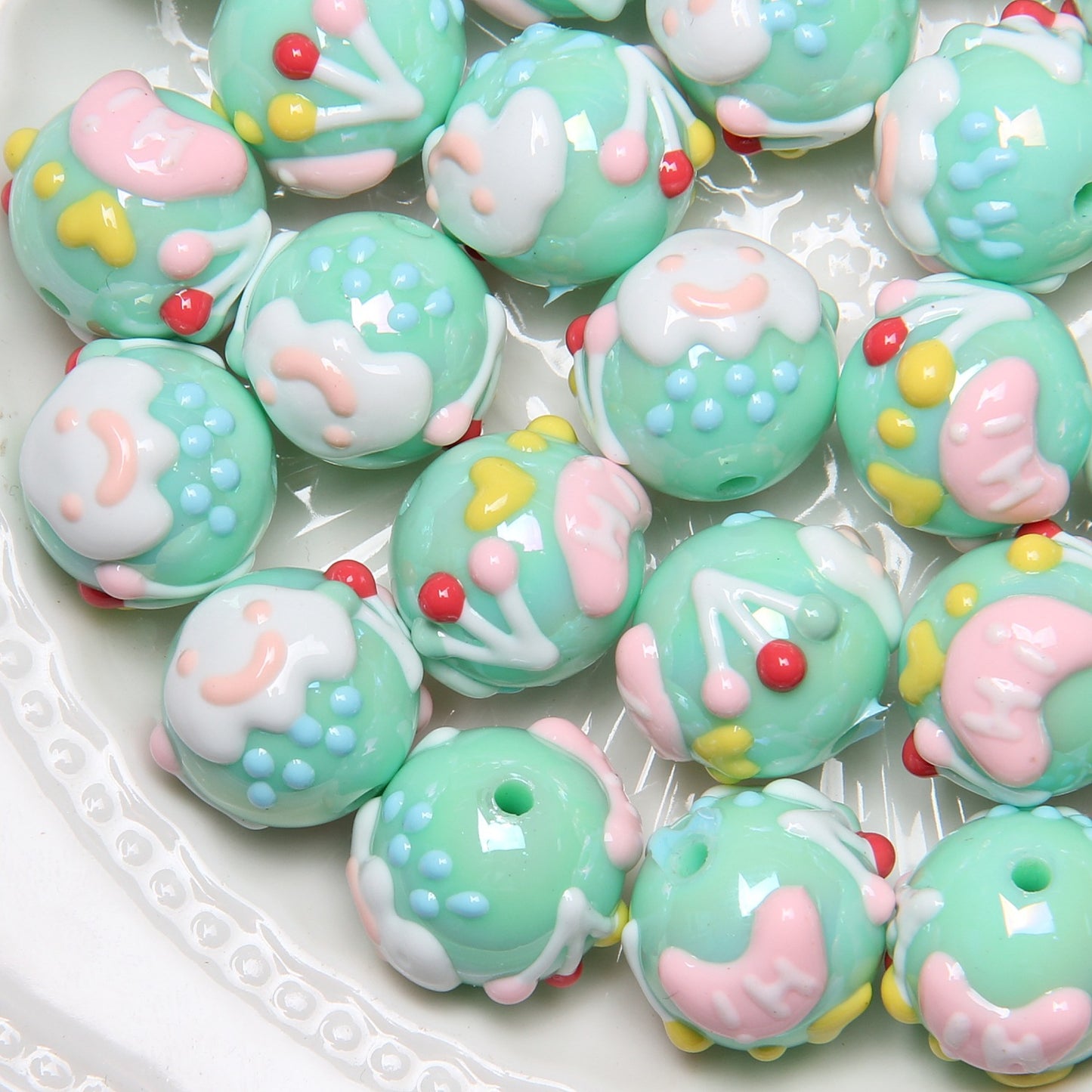 Viral Hand-Painted Resin Beads | DIY Beading Supplies | Phone Charm, Car Hanging, Bag Charm Loose Beads Wholesale DIY Accessories